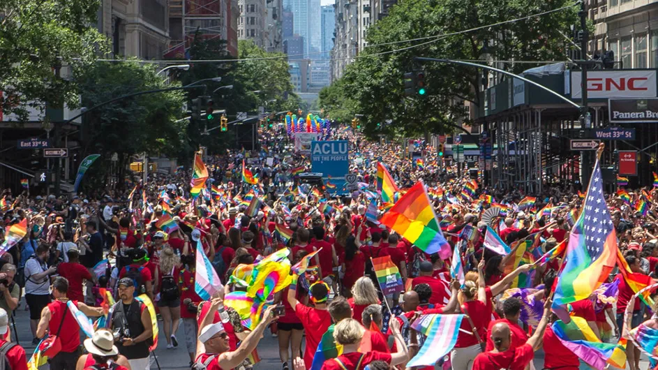 People take to the streets of New York City to march in the annual Pride Parade. Photo: Christopher Gagliardi